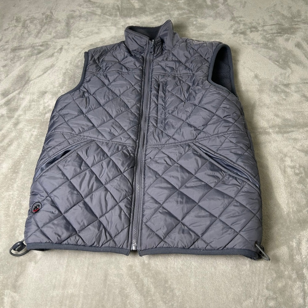 Southern Proper Reversible Quilted Fleece Vest Women's XS Blue-Gray